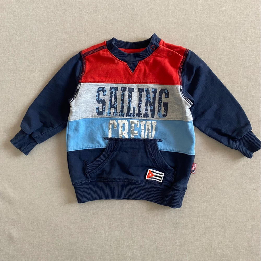 Kanz Boys Saling Crew Nautical Colour-blocked  Sweatshirt size 6 Months